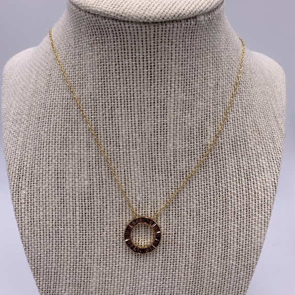 NEW- Michael Kors Circle Baquette Necklace - Picture 1 of 6